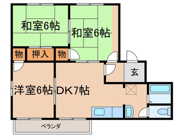 グリ－ンフレグランスＡ棟の物件間取画像